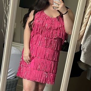 Pink Fringe Dress